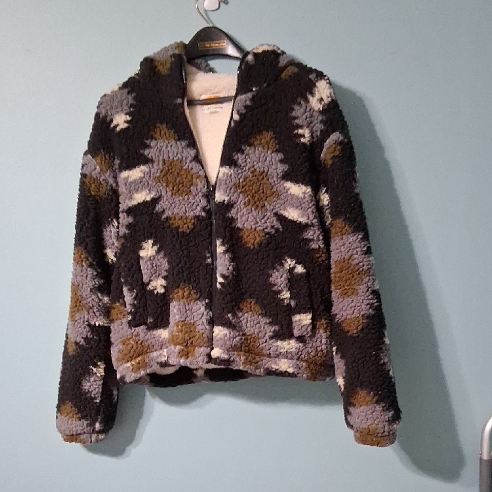 C&C California Multicolor Patterned Teddy Jacket